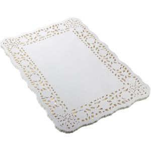Lot De 150 Napperons Rectangulaires En Dentelle Blanche Pour Emballage De Gâteaux, Décoration De Table De Mariage (26,7 X 37,8 Cm) - Neuf