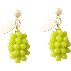 Chenquansarl-Boucles D'oreilles Raisin Feuille D'or Pour Femme, Boucles D'oreilles Mignonnes De Raisin De Fruit, Boucles D'oreilles Pendantes &Agrave; Raisin Vert Tropical Hypoallerg&eacute;nique - Neuf