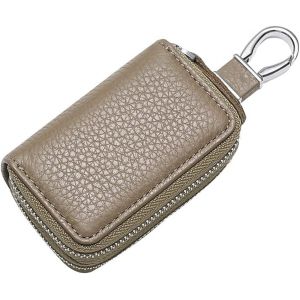 Pochette Porte-Cl&eacute; en Cuir Vintage Sac &agrave; Cl&eacute; pour Hommes,Cl&eacute; de Voiture &Eacute;tui en Cuir,Portable Porte-cl&eacute;s &Eacute;tui Organisateur de Cl&eacute;s avec Fermeture &agrave; Glissi&egrave;re Porte-Cl&eacute;s Porte-Monnaie Pochette.[D51] - Neuf