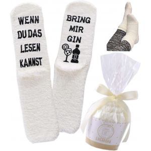 Jgd-Cadeau De No&euml;l Pour Femme Avec Inscription En Allemand &laquo; Wenn Buch Du Das Lesen &raquo; - Chaussettes D'anniversaire &laquo; Kannst Bring Mir &raquo; - Neuf
