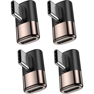 KALANKA-90deree USB C Adaptateur à angle droit USB C mâle à USB C Extension féminin USB Type C Thunderbolt Extender pour MacBook Pro,IMAC,iPad Pro,commutateur Nintendo et autres périphériques de type - Neuf