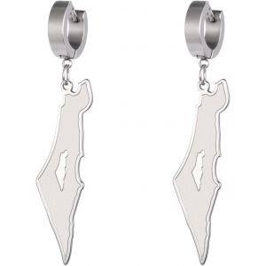 Kal-Boucles D'oreilles Palestine La Palestine Carte Pays Drapeau Impression Boucles D'oreilles Les Ramener À La Maison Maintenant Patriotique Bijoux Judaica Cadeau Pour Les Femmes - Neuf