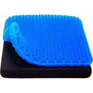 Yemaesre-Hg03220-Blu, Coussin De Siège En Gel Bleu, Design En Nid D'abeille, Soutien Inégalé, Respirabilité Exceptionnelle, Léger Et Portable, Housse Lavable, Soulagement Des Douleurs Lombaires - Neuf