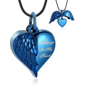 Tianyi-Collier Urne En Forme D'aile D'ange En Forme De Coeur Pour Cendres Pour Femme Et Homme - Neuf