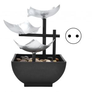 HJLIAN Fontaine d'interieur relaxante a 3 niveaux, decoration d'interieur pour la maison, le bureau, l'artisanat, prise UE AC220-240 V - Neuf