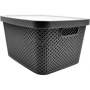 Lbgwp60-Boîte De Rangement Avec Couvercle ¿ Panier En Plastique Tissé ¿ Poubelle Multifonction Pour Salle De Bain, Chambre À Coucher, Étagère, Placard, Cuisine Et Tiroir ¿ Parfaite Pour Garder Votre - Neuf