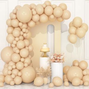 106 pcs Ballons Abricot Ballon en Latex 5 10 12 18 pouces Kit de Guirlande Ballon Beige Nude R&eacute;tro avec Ruban pour Femmes Filles F&ecirc;te d'Anniversaire Bapt&ecirc;me Mariage Douche B&eacute;b&eacute; Baby Shower D&eacute;corations - Neuf
