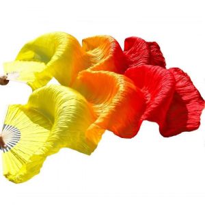 Soyeuse La Danse Du Ventre, Fan De Danse Des Voiles 150x90cm Rayon De Pliage Fans De Jeu Pour La Gauche Et La Droite, La Vraie Soie Fs56 - Neuf