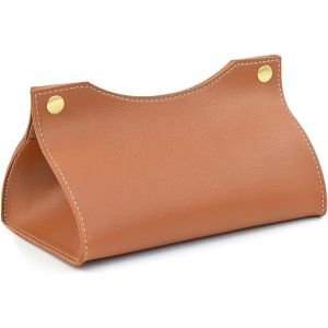 ERYI-Boîte À Mouchoirs En Cuir,Distributeurs De Mouchoirs Porte-Serviettes,Boîte À Mouchoirs De Style Nordique,Boîte À Mouchoirs Pliable Pour La Maison,Distributeur De Mouchoirs En Papier (Marron) - Neuf