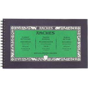 Chenquansarl-Journal De Voyage Aquarelle 15,2 X 25,4 Cm, Blanc Naturel, Papier 100% Coton - 15 Feuilles 63,5 Kg - Pour Encre, Gouache, Acrylique Et Plus - Neuf