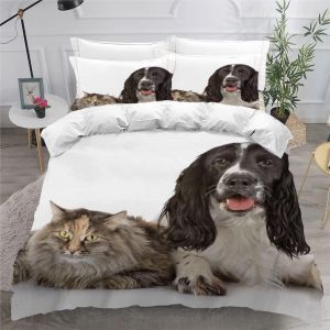 Cocker Anglais Housse De Couette X Imprim&iquest;&iquest; D Chien De Compagnie Parure De Lit Personnes Ado Fille Enfants Microfibre Literie Pi&iquest;&iquest;Ces Avec Ferm - Neuf