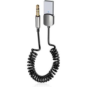 Adaptateur Bluetooth Jack 5.0, 2 En 1 Aux Microphone,Récepteur Audio Sans Fi Compatible Avec Voiture Chaîne Hifi Casque Enceinte Haut Parleur Amplificateur Pour Pc/Smartphone/Tablette - Neuf