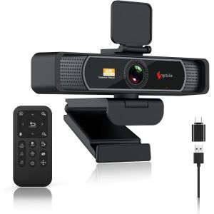 Webcam 4K Avec Télécommande - Une Caméra Pc Usb Équipée D'Un Capteur De 8 Mégapixels. Zoom Numérique 5X, Double Microphone Antibruit, Compatible Avec Pc, Ordinateur Portable/Windows, Mac, Etc - Neuf