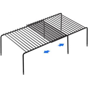 Kal-&Eacute;tag&egrave;re Extensible Pour Comptoir De Cuisine, Organiseur D'armoire En M&eacute;tal, &Eacute;tag&egrave;re De Garde-Manger, &Eacute;tag&egrave;re &Agrave; &Eacute;pices Pour Armoire, Gain De Place, Antid&eacute;rapant, Antirouille, Noir - Neuf