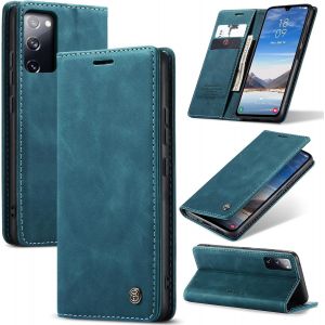 JGD-Coque pour Samsung Galaxy S20 5G Premium Housse Cuir Protection Pochette Rabat Portefeuille Flip Case Porte Magn&eacute;tique Coque &Eacute;tui pour Samsung Galaxy S20, Bleu Vert - Neuf