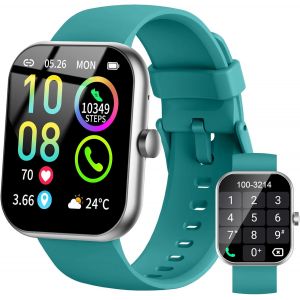 Montre Connect&eacute;e Homme Femme, 1.96""Hd &Eacute;cran Smartwatch Appel Bluetooth, 113+Sportifs Montre Sport Sommeil Moniteur Cardiofrequencemetre Spo2, Montre Intelligente Etanche Ip68 Pour Android/Ios, Vert - Neuf
