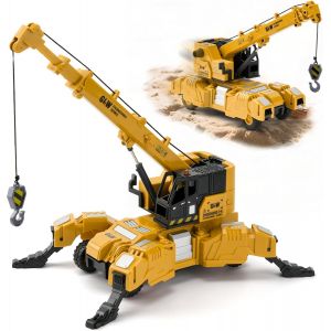 ERYI-Véhicules De Chantier Enfants, Camion Grue Enfant, Engins De Chantier Jouet, Jouets Transformables Camion, Voiture Enfant Jeux Construction, Jouets Grue Pour Garçon Fille 3 4 5 6 Ans - Neuf