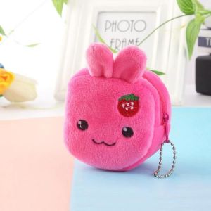 Porte-Monnaie Cl&eacute; En Peluche De Dessin Anim&eacute;-2pcs Strawberry Rabbit Design Strawberry Rabbit - Neuf