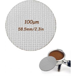 KAL-Filtre À Rondelles, Tamis De Porte-Filtre À Café, Accessoire De Filtre À Tamis À Rondelles En Acier Inoxydable 316 Réutilisable, Finesse De Filtre De 100¿m(58.5Mm/2.3In) - Neuf