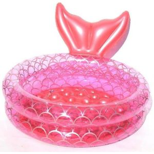 Piscine gonflable pour enfants Magical Mermaid - Piscine de jardin rouge rose pour enfants, sol souple, installation facile, parfaite pour s'amuser en été ! - Neuf