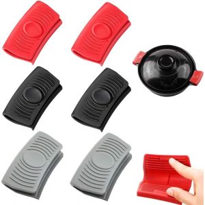 Lot De 6 Pi&egrave;ces Manique Silicone,Isolation Thermique Anti-Br&ucirc;lures Maniques Cuisine,Manchons De Protection Antid&eacute;rapants En Silicone,Traitement De Casseroles Chaudes Et Po&ecirc;les Maniques Cuisine - Neuf