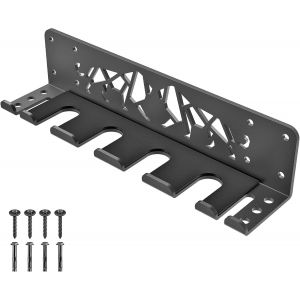 Support Mural Polyvalent Pour Haltères Avec 7 Crochets De Rangement Pour 4 Barres D'haltères, Peut Contenir Des Barres De Moins De 33 Mm Et Accessoires De Fitness, Organisation De [Ela710286] - Neuf