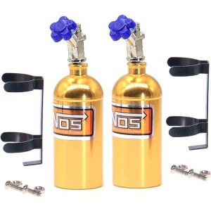 KAL-Lot De 2 Bouteilles D'Azote En Métal Avec Support Pour Voiture Crawler 1/10 Rc Trx4 D90 Axial Scx10 -Doré - Neuf