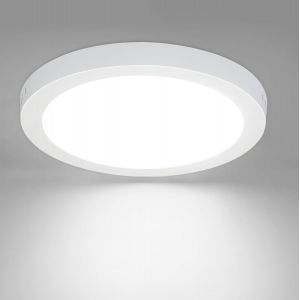 KAL-Plafonnier Led Rond Plat - Moderne Blanc Led Lampe De Couloir Blanc Froid 5000K 18W Ip44 Etanche Pour Cuisine Bureau Salon Salle De Bain Salle À Manger Enfants Ø23Cm - Neuf