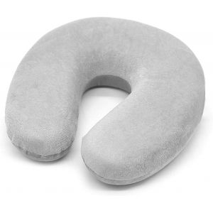 Coussin de voyage en U, appui-tête pour avion, oreiller de voyage à mémoire de forme, pour avion, train, voiture, bureau (gris) - Neuf