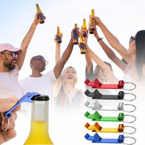 Letnerny-6 Pièces Décapsuleur Porte-Clés ¿ Ouvre-Bouteille Mini En Alliage Daluminium, Porte-Clés Décapsuleur Compact Pour Bière, Soda, Fête, Camping, Cadeau Homme Anniversaire - Neuf