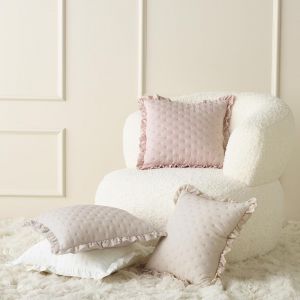 Tianyi-Housse De Coussin Molly 45 X 45 Cm Taie D'oreiller Pour Coussins Canapé Avec Fermeture Éclair Invisible Un Charmant Volant Crème, 1 Pièce - Neuf