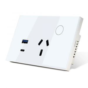 Melery Tuya Wall Socket Wifi Smart Australie Plug Usb Type-C Pd 30W Argentine Prise D'Alimentation Tactile À Distance Par Alexa Google Home.White. - Neuf