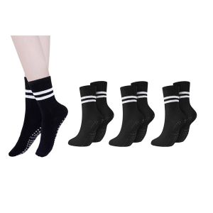 Lot De 3 Paires De Chaussettes De Yoga Antid&eacute;rapantes Avec Picots Pour Pilates Et Danse - Neuf