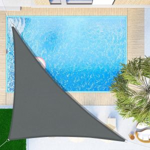 Subzonal-Voile D'ombrage Triangulaire 3x3x4.25m Imperm&eacute;able Toile Ombrage Uv Protection Pour Patio Jardin, Terrasse, Ext&eacute;rieur, Balcon,Gris Anthracite - Neuf