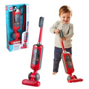 Dirt Devil Aspirateur Jouet - Vacuum Cleaner avec Fonction d'Aspiration et Sons R&eacute;alistes - Pour Gar&ccedil;ons et Filles &agrave; partir de 3 Ans - Rouge/Gris - Neuf