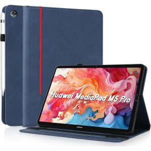 Coque Pour Huawei Mediapad M5 /M5 Pro 10.8 2018-Étui Housse De Protection Cuir Pu Avec Fonction Support/Portefeuille Coque Tablette Huawei Mediapad M5 (Bleu) - Neuf