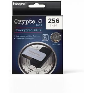 256Gb Crypto-C Dual Clé Usb Flash Cryptée, Chiffrement Matériel Aes-Xts 256-Bit Usb 3.2 Avec Double Mot De Passe Sécurisé, Certifiée Fips 197 - Pour Mac, Macbook, Pc, Ordinateur Portable - Neuf