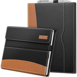 Housse Pour Microsoft Surface Pro 7+/Surface Pro 7/Pro 6/Pro 5/Pro 4/Pro 3 - Coque Multi-Angle Ajustables Etui De Protection Fermeture Magnétique Cover Avec Poche De Documents, Noi[COQ9122154] - Neuf