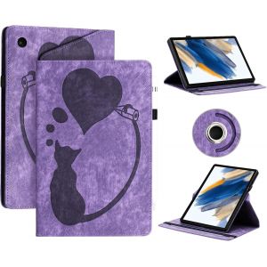 &Eacute;tui Coque Pour Samsung Galaxy Tab A8 2022/2021 Sm-X200/ X205/ X207 - &Eacute;tui En Cuir Pu Avec Fonction Support/Portefeuille Coque Tablette Galaxy Tab A8 (Violet) - Neuf