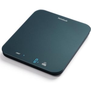 Homebuds Balance De Cuisine, Balance Cuisine Num&eacute;rique De 15kg, Poids En Grammes Et Onces En 1g/0,1oz De Pr&eacute;cision Pour La P&acirc;tisserie Et La Cuisine, &Eacute;cran Led, 3*Aaa Incluses, Verre Tremp&eacute;, Bleu - Neuf