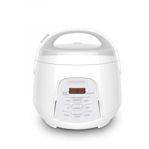 Kitchencook - Cuiseur &agrave; Riz 2.2l - Panier Vapeur Int&eacute;gr&eacute; - 400w - 4 Menus De Cuisson Automatique - D&eacute;part Diff&eacute;r&eacute; - Blanc - Neuf