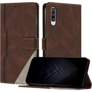 Sansh-Étui Pour Samsung Galaxy A70/A70s, Housse En Cuir Pu Avec [Protection Antichoc Tpu] [Fonction Support] [Porte-Cartes ] Antichoc Magnétique Coque Pour Galaxy A70 - Marron - Neuf