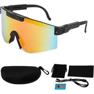 Chicslick-Lunettes De Soleil Cyclisme Sport Lunettes De V&eacute;lo Color&eacute;es Avec Verres Miroir Protection Uv400 Pour Sports En Plein Air[X956] - Neuf