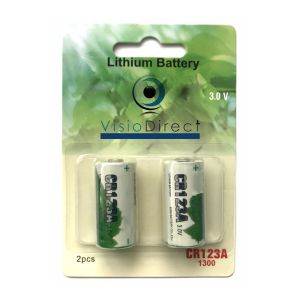 Lot de 2 Piles lithium type CR123A 3V compatibles CR17335 / CR17345 - Visiodirect - - Neuf