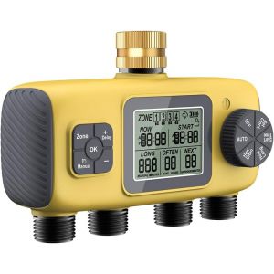 NouvelHorizonstore-Programmateur 4 Voies Connect&eacute;, Arrosage Automatique &Eacute;tanche IPX5, Goutte Pelouse Jardin Piscine - Neuf