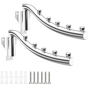 KGABERY-Pliant Cintre Mural Pour Vêtements,Porte Cintre Mural Rabattable,2 Pcs Acier Inoxydable Porte-Manteaux Pliant Mural Suspendus Support Mural Vêtements Avec Bras Oscillant Pour Chambre Salon Ba - Neuf