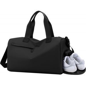 Rfcbc-Sac De Sport Pour Homme Et Femme, Noir Sacs De Voyage Avec Compartiments Chaussures Et Humide, Sac De Sport Holdall Avec Bandoulière, Gym Bag, Sac Sport Homme, Pour Fitness, Basketball, Voyages - Neuf