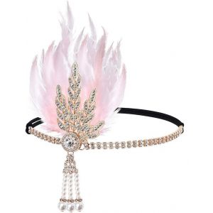 Gjhgf-Gatsby Serre-Tête Années 1920 Avec Plumes Et Strass, Accessoire De Fête Pour Femmes Et Filles (D) - Neuf
