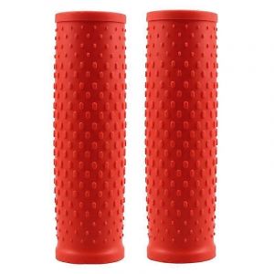 Poignees Antiderapantes En Silicone Pour Guidon De Trottinette Electrique Segway Ninebot Max G30, Accessoires Souples Et Colores (Rouge) - Neuf