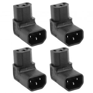 4Pcs C14 &agrave; C13 Adaptateur 90 Degr&eacute;s 2500W 2.5A &agrave; 10A 250V PVC Cuivre IEC Adaptateur d'alimentation pour UPS PDU UPS Ordinateur UPS - Neuf